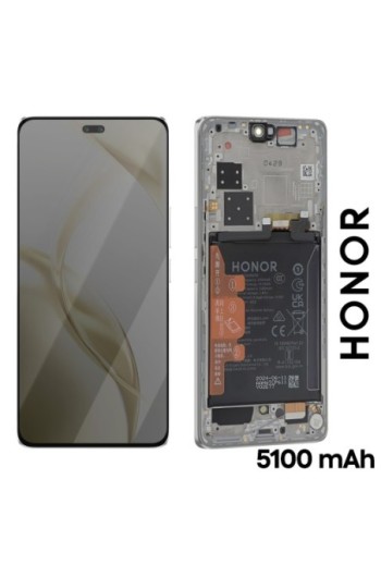 Schermo Completo Originale Honor 200 Pro - LCD + Touchscreen + Telaio Bianco Moonlight + Batteria 5100mAh