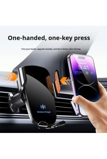 Supporto Auto Wireless 15W con Sensore Automatico | Caricatore Smartphone