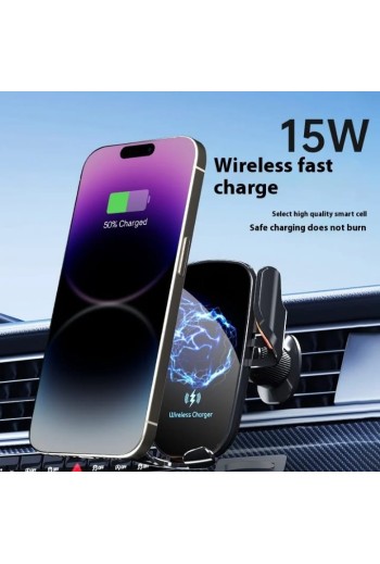 Supporto Auto Wireless 15W con Sensore Automatico | Caricatore Smartphone