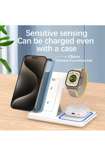 Caricatore Wireless 3 in 1 per iPhone Apple Watch AirPods – Ricarica Rapida