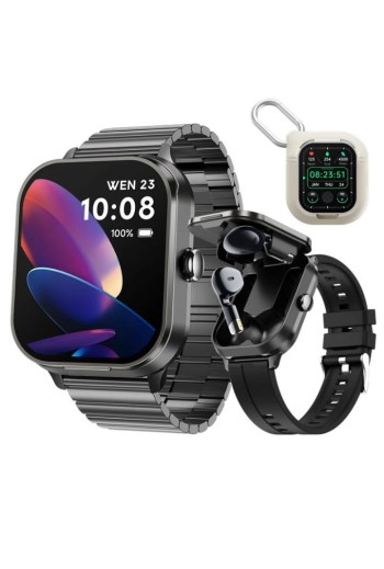 Smartwatch 2 in 1 con Auricolari Integrati – Display HD, Chiamate Bluetooth, Fitness Tracker