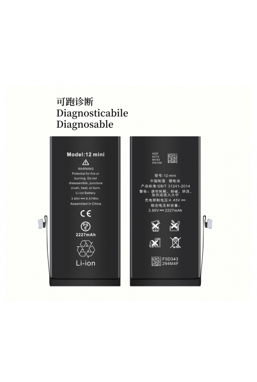 THL iPhone 12Mini (DIAGNOSTICABILE mostra 100% originale) Batteria 2530mAh