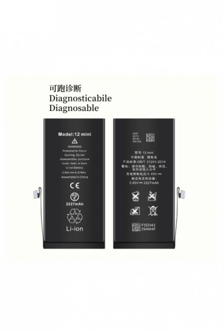 THL iPhone 12Mini (DIAGNOSTICABILE mostra 100% originale) Batteria 2530mAh