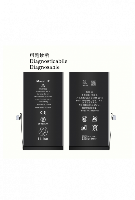 THL iPhone 12/12Pro (DIAGNOSTICABILE mostra 100% originale) Batteria 3270mAh