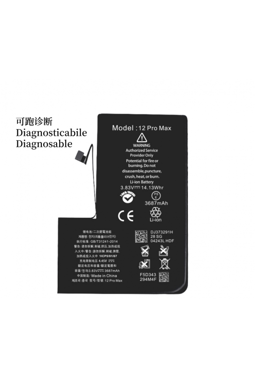 Batteria 4530 mAh — iPhone 12 Pro Max (diagnosticabile 100%)