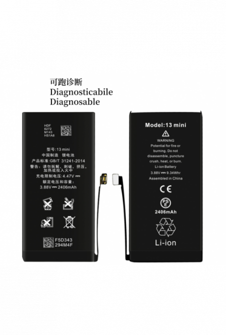 Batteria diagnostica 2520 mAh — iPhone 13 Mini (mostra 100% originale)