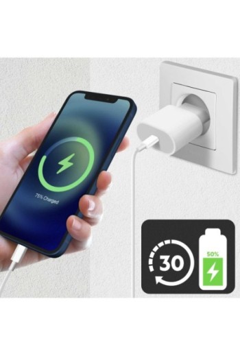 Caricabatterie da Muro USB-C 20W + Cavo da 1m Originale Apple