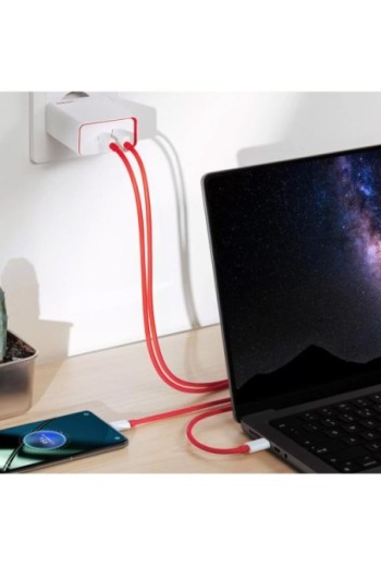 Caricatore OnePlus 100W SUPERVOOC USB C + USB con cavo USB C - Bianco