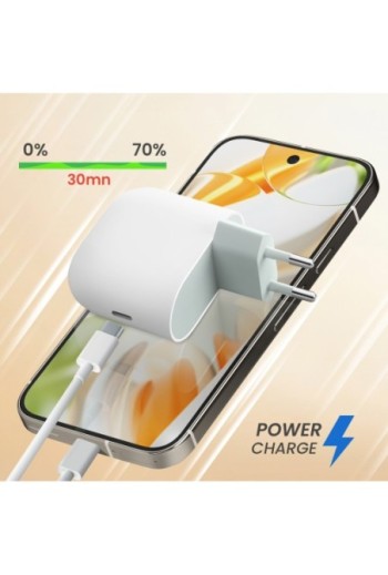 Caricabatterie originale Google USB-C Power Delivery 3.1 - carica rapida 45W - bianco