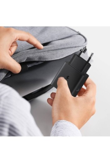 Caricabatterie da muro originale Samsung USB-C 45W + cavo USB-C - nero