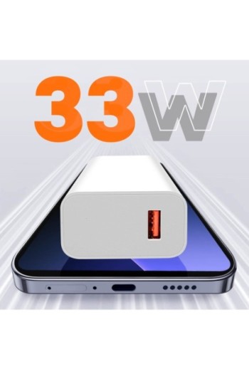 Caricabatterie USB da 33W + cavo da USB a USB-C prodotto originale Xiaomi - bianco