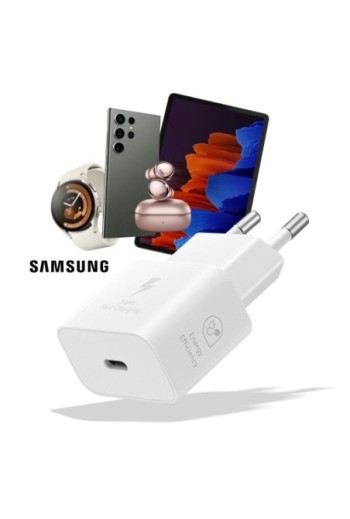 Caricabatterie USB-C 25W tecnologia GaN - prodotto originale Samsung bianco