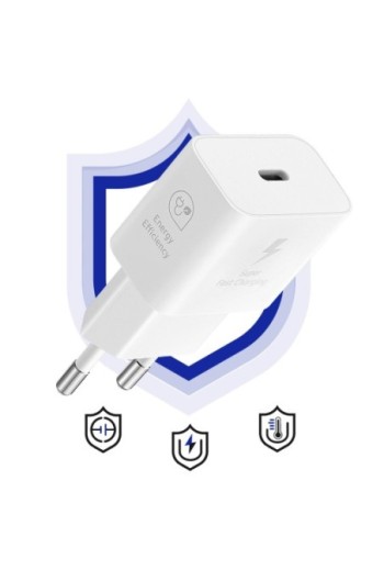 Caricabatterie USB-C 25W tecnologia GaN - prodotto originale Samsung bianco