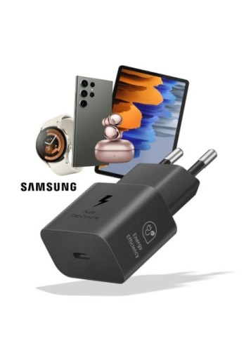 Caricabatterie GaN USB-C 25W + cavo USB-C - prodotto originale Samsung nero