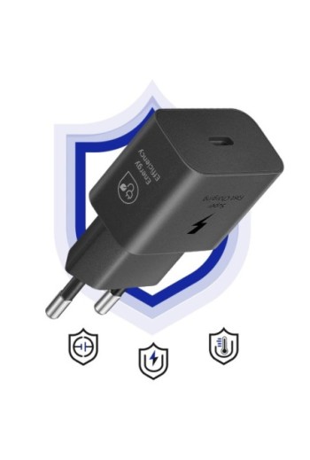 Caricabatterie GaN USB-C 25W + cavo USB-C - prodotto originale Samsung nero