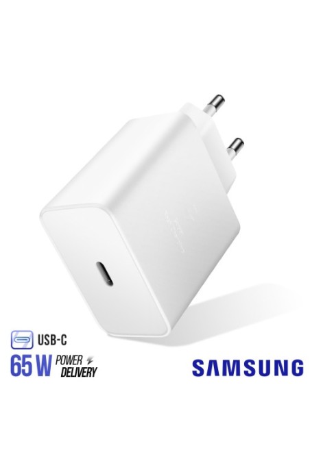 Caricabatterie da muro USB-C 65W originale Samsung Travel Charger (TA865W) - bianco