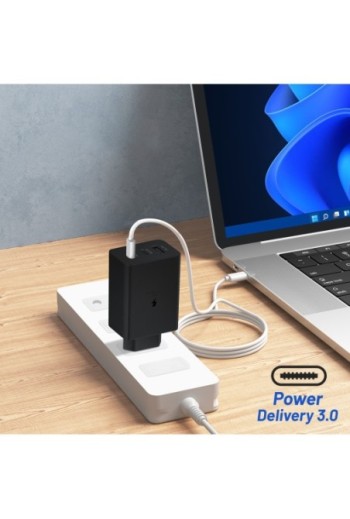 Caricabatterie da Muro Originale Samsung EPT6530 Power Delivery 65W USB + Doppio USB-C - Nero