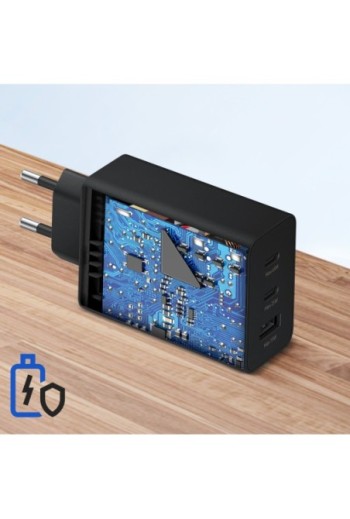 Caricabatterie da Muro Originale Samsung EPT6530 Power Delivery 65W USB + Doppio USB-C - Nero