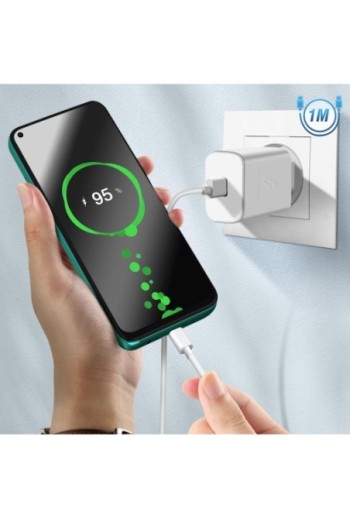 Caricabatterie da Muro USB-C Originale Samsung 15W + Cavo da USB-C a USB-C Power Delivery 2.0 - Bianco