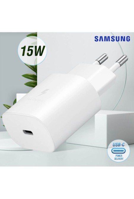 Caricabatterie da Muro USB-C Originale Samsung EP-T1510NBE Power Delivery 15W - Bianco