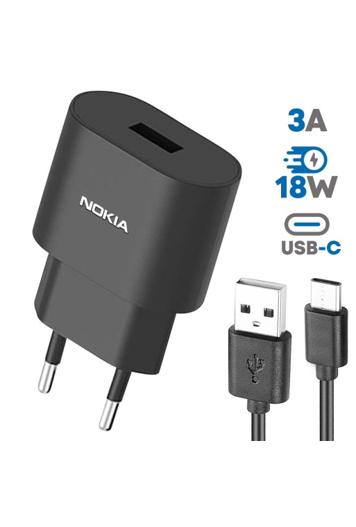 Caricatore da parete con cavo USB-C 3A integrato Microsoft - nero