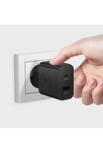 Caricabatterie da Muro 50W Originale Samsung Porta USB + USB-C Power Delivery - Nero