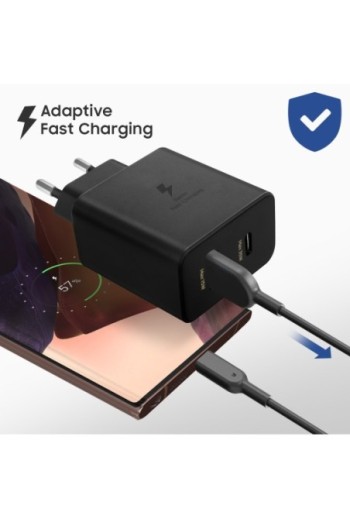 Caricabatterie da Muro 50W Originale Samsung Porta USB + USB-C Power Delivery - Nero