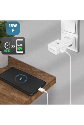 Caricabatteria USB 15W Carica Rapida Originale Samsung - Bianco