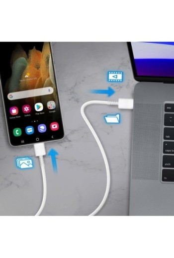 Caricabatteria USB-C originale Samsung da 25 W Cavo da USB-C a USB-C Power Delivery 3.0 - bianco