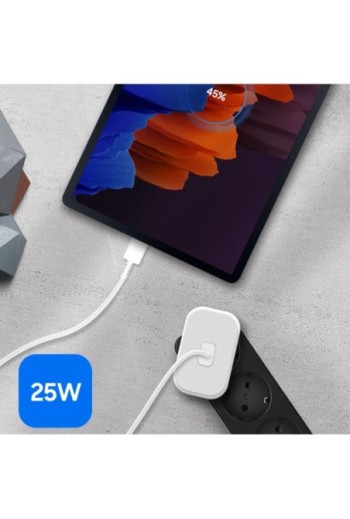 Caricabatteria USB-C originale Samsung da 25 W Cavo da USB-C a USB-C Power Delivery 3.0 - bianco