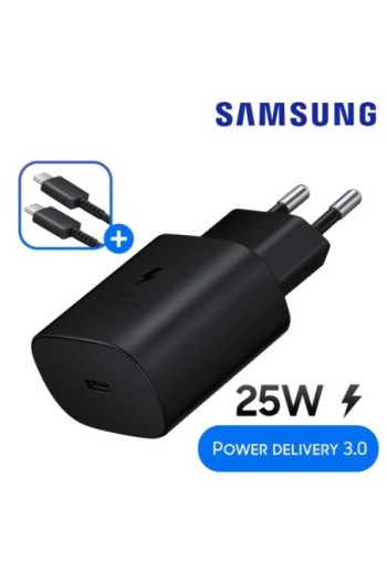 Caricabatteria USB-C originale Samsung da 25 W Cavo da USB-C a USB-C Power Delivery 3.0 - nero