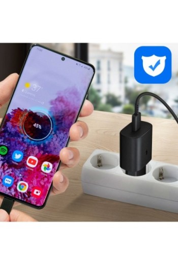 Caricabatteria USB-C originale Samsung da 25 W Cavo da USB-C a USB-C Power Delivery 3.0 - nero