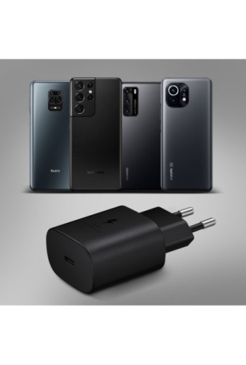 Caricabatteria USB-C originale Samsung da 25 W Cavo da USB-C a USB-C Power Delivery 3.0 - nero