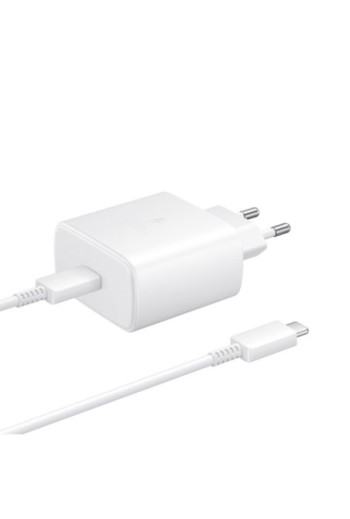 Caricabatterie da Muro USB-C Originale Samsung da 45 W + Cavo da USB-C a USB-C Super Fast Charging 2.0 - Bianco