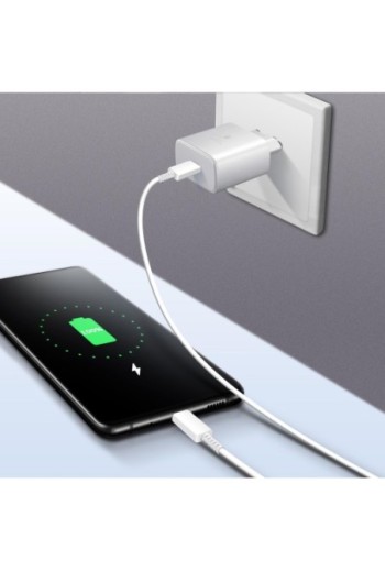 Caricabatterie da Muro USB-C Originale Samsung da 45 W + Cavo da USB-C a USB-C Super Fast Charging 2.0 - Bianco
