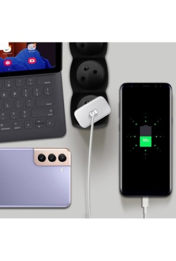 Caricabatterie da Muro USB-C Originale Samsung da 45 W + Cavo da USB-C a USB-C Super Fast Charging 2.0 - Bianco