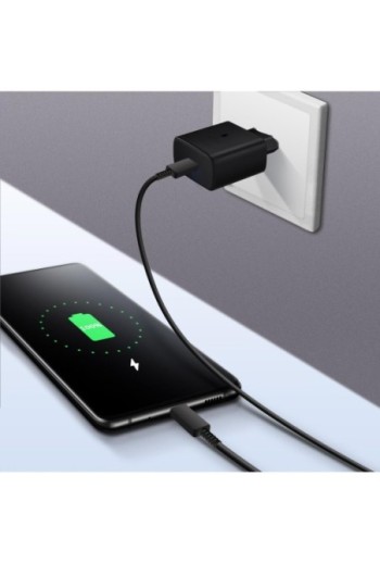 Caricabatterie da Muro USB-C Originale Samsung da 45 W + Cavo da USB-C a USB-C Super Fast Charging 2.0 - Nero