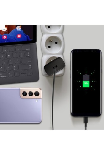 Caricabatterie da Muro USB-C Originale Samsung da 45 W + Cavo da USB-C a USB-C Super Fast Charging 2.0 - Nero
