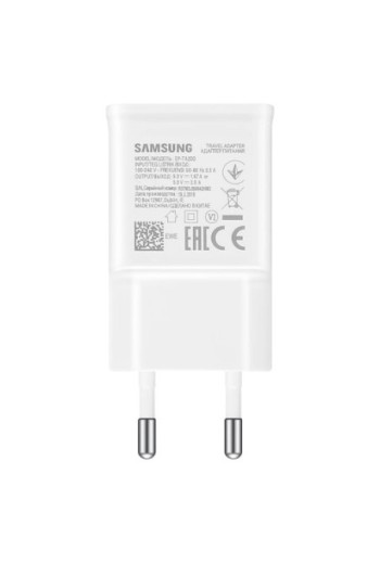 Caricabatterie USB originale Samsung Quick Charge 3.0 + cavo USB-C - Bianco