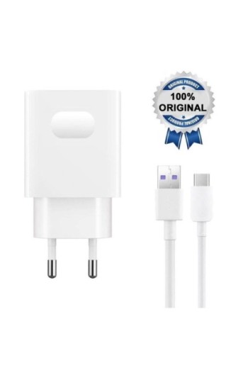 Caricatore CA Huawei SuperCharge (max 40W) con cavo USB Tipo-C (1m) - Bianco