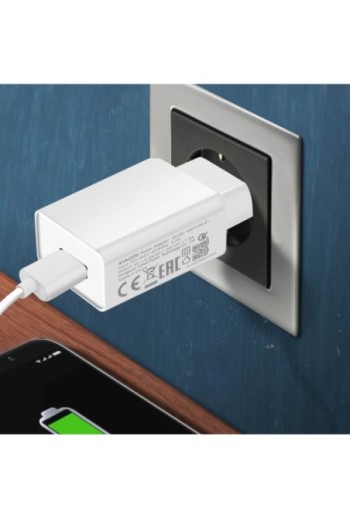 Caricabatterie da muro originale Xiaomi (18W) + cavo USB-C - bianco