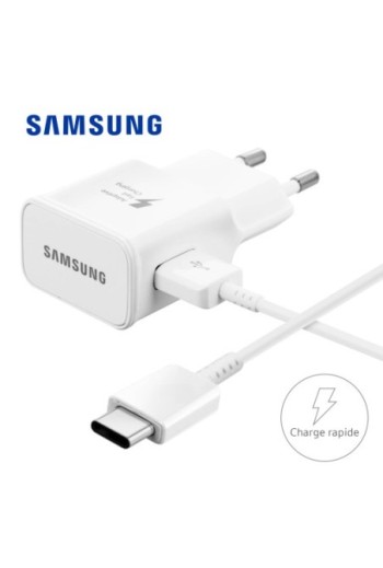 Caricabatteria originale Samsung + Cavo USB Type C – Bianco