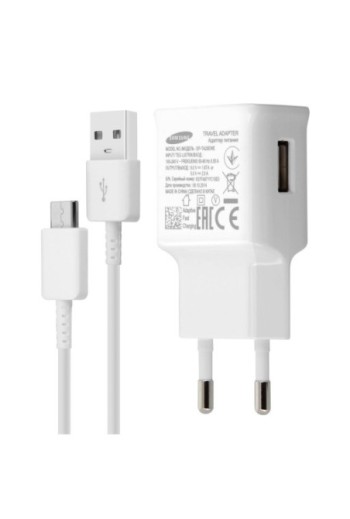 Caricabatteria originale Samsung + Cavo USB Type C – Bianco