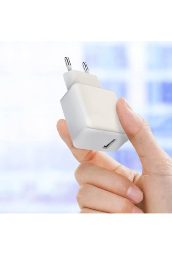 Caricabatterie con Adattatore da Muro per Smartphone USB 2.1A 10W - Bianco