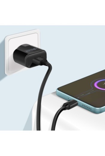Caricabatterie da 1A con cavo USB tipo C 1.2m Forever - Nero