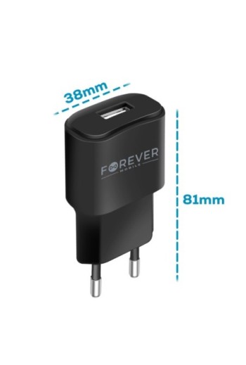 Caricabatterie da 1A con cavo USB tipo C 1.2m Forever - Nero