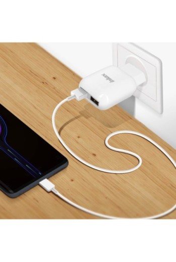 Caricabatteria settore con doppia USB 2.1A / 1.0A Inkax - bianco