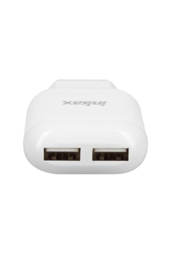 Caricabatteria settore con doppia USB 2.1A / 1.0A Inkax - bianco