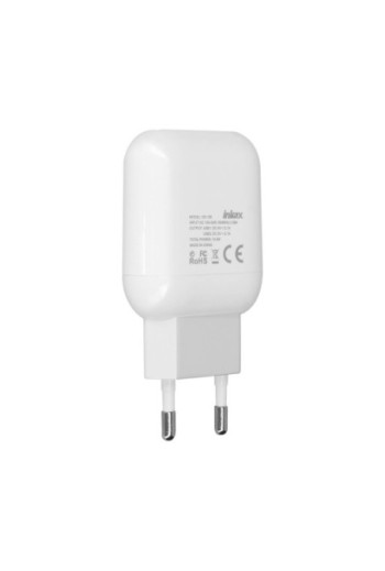 Caricabatteria settore con doppia USB 2.1A / 1.0A Inkax - bianco