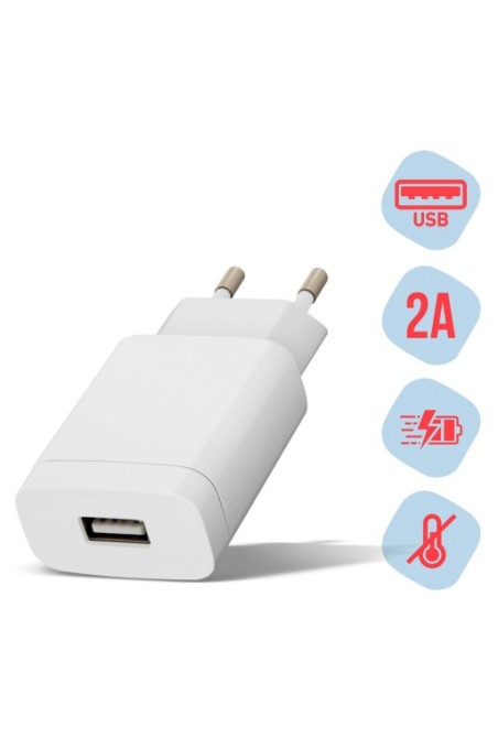 Caricabatterie da muro USB - con carica rapida potenza 2A